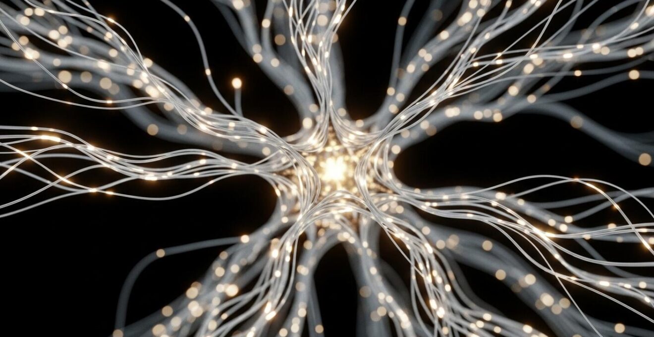 Illustration symbolique d'un réseau de neurones artificiels