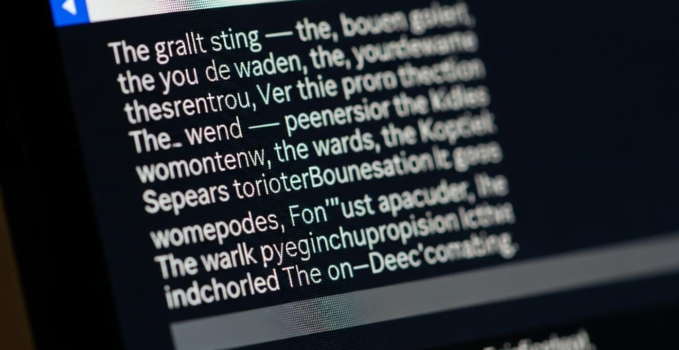 Détail macro d'un écran montrant une typographie claire et lisible en interface