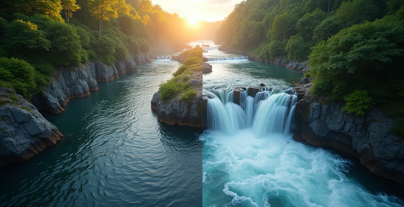 Comparaison visuelle entre la méthode Agile (flux itératif avec cycles courts) et la méthode Cascade (flux linéaire séquentiel) montrant les différences structurelles