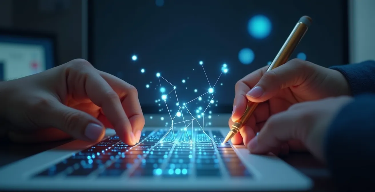 Un designer et un développeur collaborent via Figma Dev Mode, validant ensemble les comportements réels d'un composant interactif.