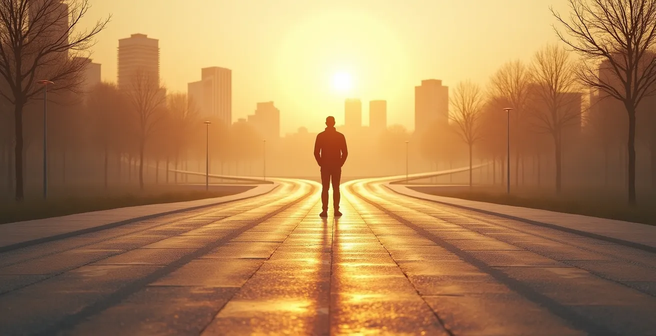 Illustration montrant un développeur entouré de différents chemins de formation et de technologies, symbolisant les nombreuses options disponibles pour devenir développeur en 2025.