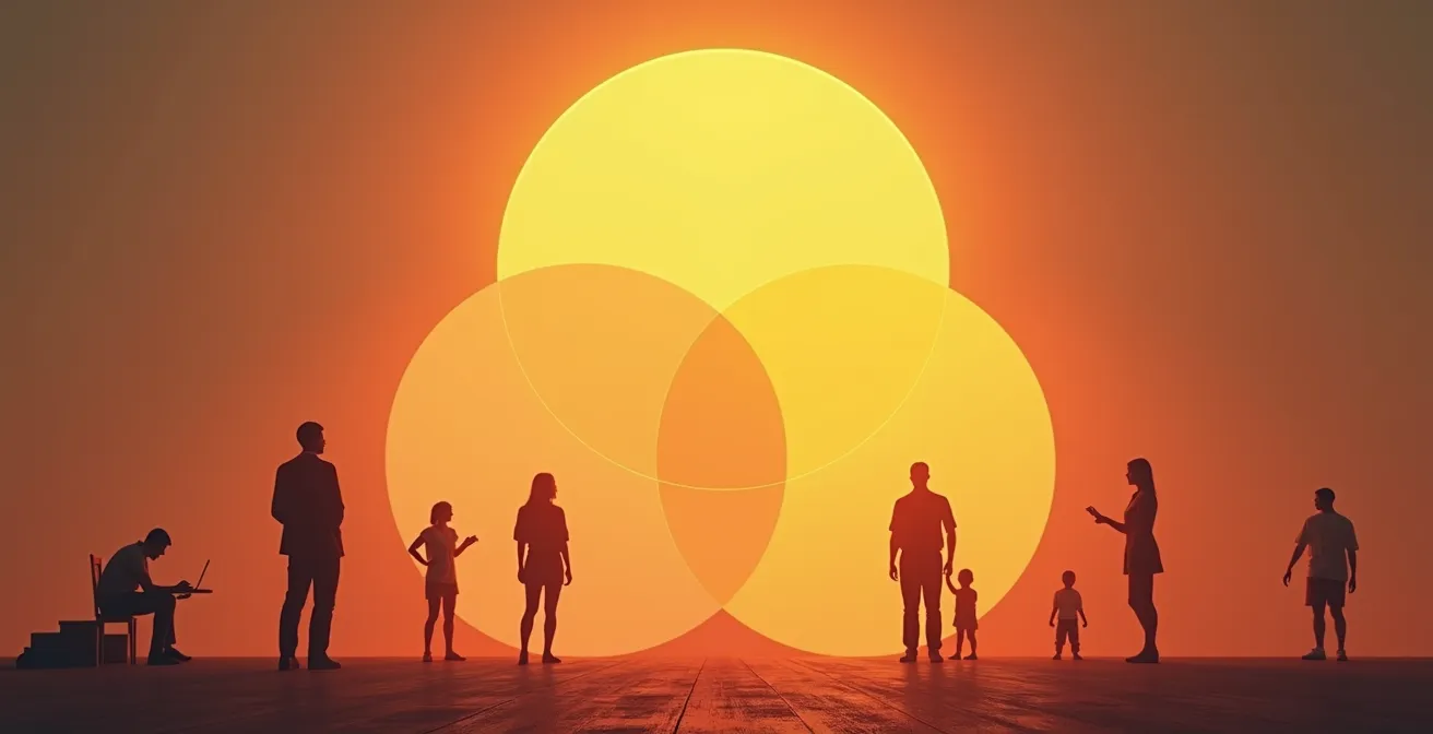 Représentation visuelle des trois besoins psychologiques fondamentaux: autonomie, compétence et affiliation, illustrant le cycle de la motivation intrinsèque.