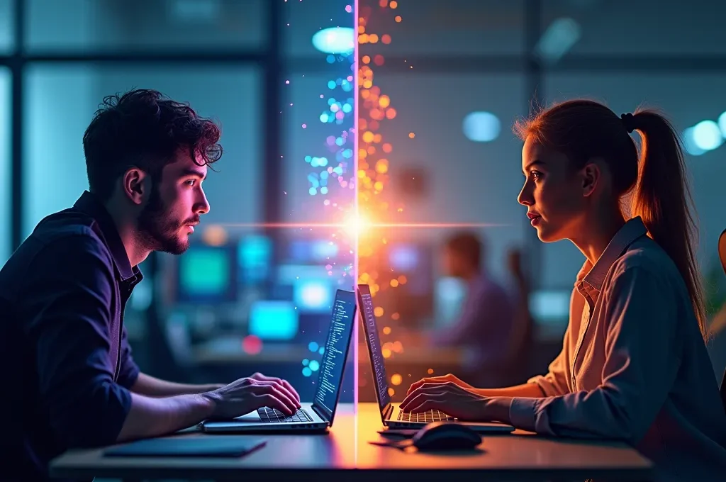 Représentation visuelle du spectre ORM-to-SQL montrant l'équilibre entre productivité et contrôle dans la développement d'applications