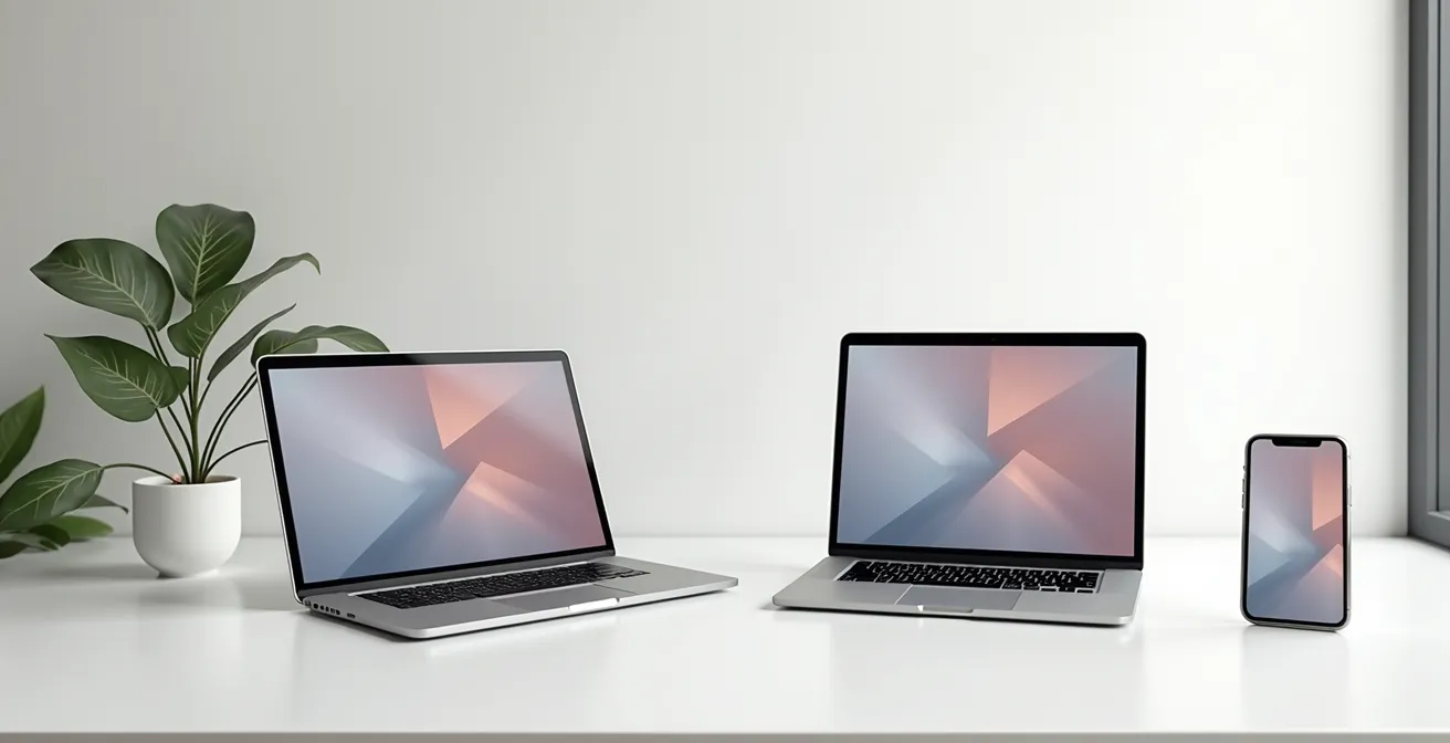 Mains parcourant naturellement une interface respectant les conventions web standards