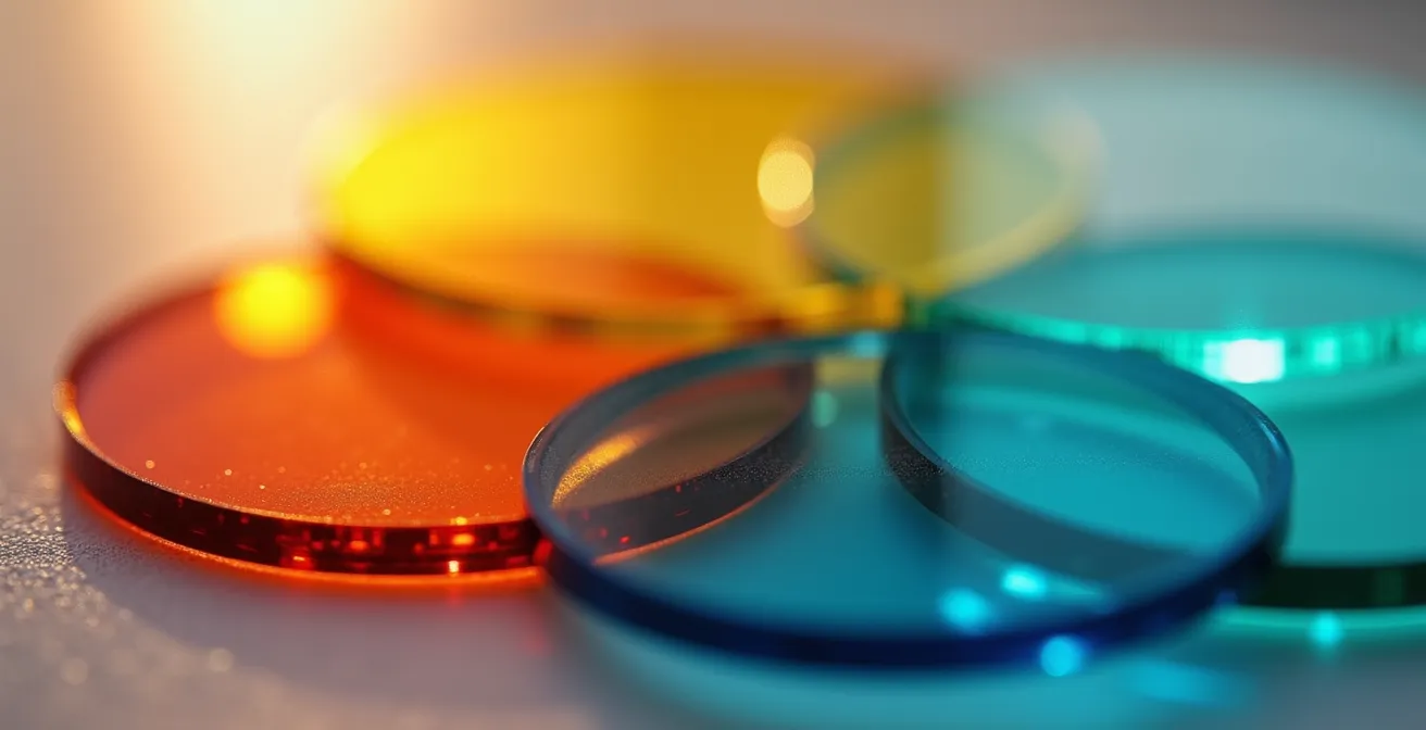 Cercles de couleur disposés artistiquement illustrant la psychologie des couleurs