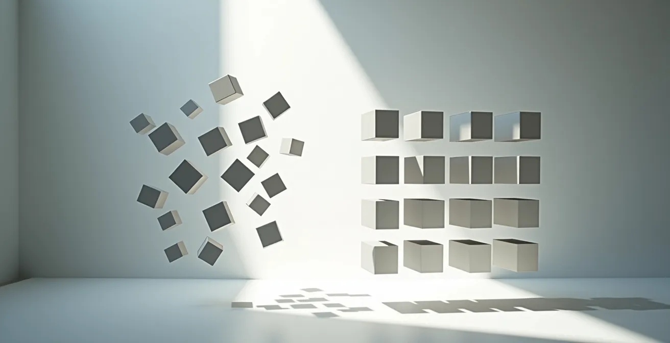 Comparaison avant-après d'une page web montrant l'impact du CLS sur l'expérience utilisateur